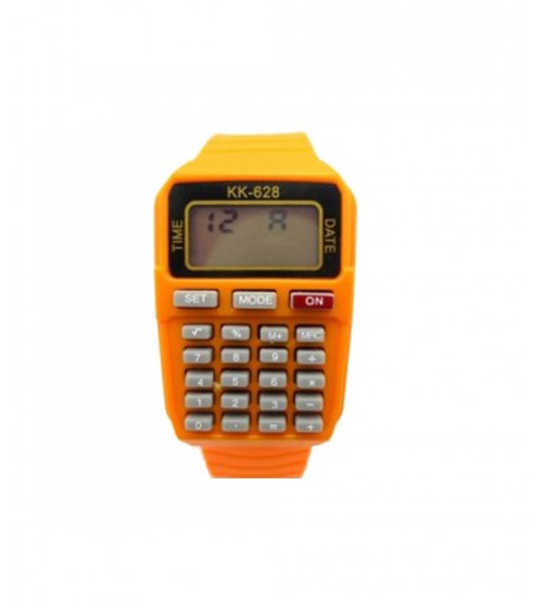 Kids Sports Watch with Calculator, Fashion Wrist Watch, Digital Watch, KK-628, Orange Color